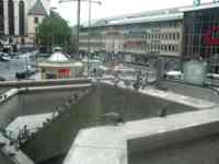 Pigeons roosting on steps