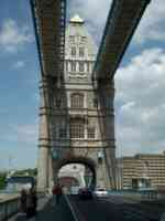 Center section of Tower Bridge, under elevated walkway