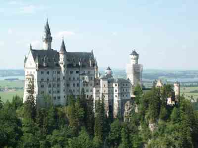 Neuschwanstein Castle, on a mountain