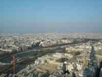 View from Eiffel Tower to the Seine to the east