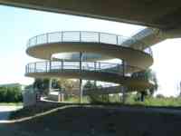 2½-winding bicycle helix seen from under bridge