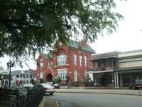 City hall and some stores