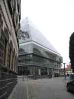 Metal and glass pyramid