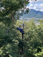 Workers at top of ropeway